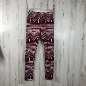 SO maroon penguin leggings women's size small